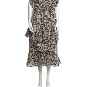 Ulla Johnson Neutral Floral Dress